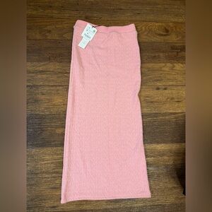 Zara pink bodycon cable knit feminine dainty skirt